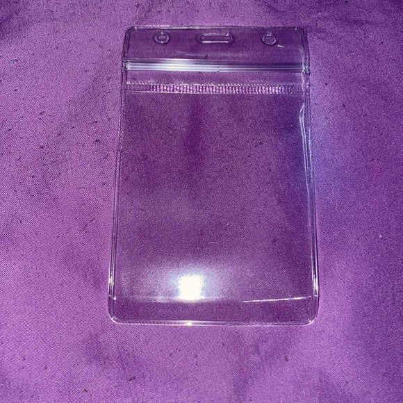 Clear ID holders card holders zip lock top punch holes to clip on lanyard zinger - Picture 8 of 11